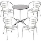 Mojawo Bistrogarnitur 5-teilig Aluminium - Edelstahl
