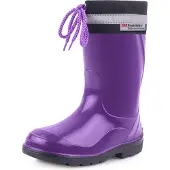 Ladeheid Kinder Mädchen Jungen Gummistiefel mit Stulpe LA-972 (Violett/Schwarz, 23 EU)