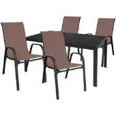 Mojawo Gartengarnitur Sitzgarnitur 5-teilig 180x90cm Aluminium / Non-Wood