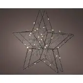 Kaemingk Metall-Stern schwarz 30 LED 30x29 cm, warm weiß, mit Batterie