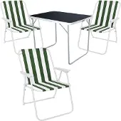 Mojawo 4-tlg Camping Set Gartenmöbel Campingtisch + 3 Campingstuhl Klappstuhl