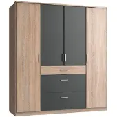 Wimex Kleiderschrank Click Schlafzimmerschrank mit Schubladen Ausführung wählbarEiche Sägerau / graphit