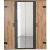 Wimex Kleiderchrank Malmö Schlafzimmerschrank 180cm plankeneiche graphit Industriedesign
