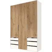 Wimex Kleiderschrank Level Schrank weiß / plankeneiche 150cm (18423)