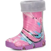 Ladeheid Kinder Mädchen Jungen Gummistiefel Gefüttert Swk2020 (Violett Muster-33, 29/30)