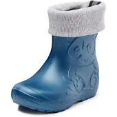 Ladeheid Kinder Federleichte Gummistiefel Thermo mit Fütterung LA-CA-Panda249(Metallisches Blau-2, 28/29)