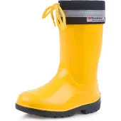 Ladeheid Kinder Mädchen Jungen Gummistiefel mit Stulpe LA-972 (Gelb/Schwarz, 27 EU)