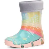 Ladeheid Kinder Mädchen Jungen Gummistiefel Gefüttert Swk2020 (Türkis Muster-31, 27/28)