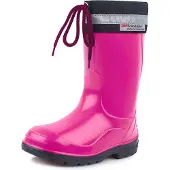 Ladeheid Kinder Mädchen Jungen Gummistiefel mit Stulpe LA-972 (Fuchsia/Schwarz, 34 EU)