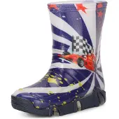 Ladeheid Kinder Mädchen Jungen Gummistiefel Gefüttert Swk2020BW (Dunkelblau Auto 36, 23/24)
