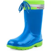Ladeheid Kinder Mädchen Jungen Gummistiefel mit Stulpe LA-972 (Blau/Grün, 21 EU)