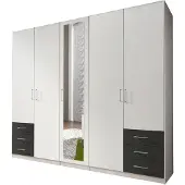 Wimex Kleiderschrank Fuegen Schlafzimmerschrank mit Spiegel Ausführung wählbarweiß / graphit