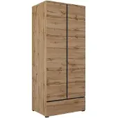 Hm Helvetia Garderobenschrank Kaunas Kleiderschrank 2-türig weiß 89x59,5x210cmEiche Wotan
