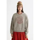 Scotch & Soda Washed Oversized Fit Sweatshirt With Graphic Grey Melange Größe: M | Longsleeves Outlet | Damen | Grau