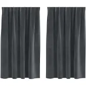 vidaXL Verdunkelungsvorhänge 2 stk. Hellgrau 140 x 140 cm Samt