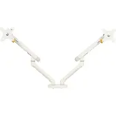 BakkerElkhuizen Monitorarm BE Flexible Dual, für 2 Monitore, bis 10 kg, dreh-, neig- und schwenkbar, 80 mm Klemmweite, VESA-komaptibel, ergonomisch, Höhenverstellbar von 170 bis 582 mm, hellgrau/weiß
