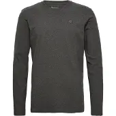 Knowledge cotton apparel Langarmshirt Viggo Badge Herren Dark Grey Melange-XXL
