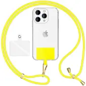Nalia Handyband + Pad für Hülle zum Umhängen, Karabinerhaken Anhänger aus Metall (gold)