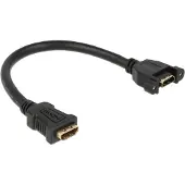DeLOCK 0.25m 2xHDMI, 0,25 m, HDMI Typ A (Standard), HDMI Typ A (Standard), Schwarz