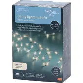 EDM Micro led girlande extra dichtes warmes licht blinkend 900cm 567l silber kabel