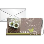 Sigel Gutscheinkarte Favourite, DIN lang, vorne mit Motiv, klappbar, geeignet für Drucker/Kopierer, inkl. Briefhüllen, FSC-Glanzkarton, 10 Stück
