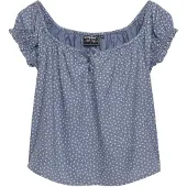 Superdry für Damen. W6012219A Top mit Knöpfen blau (XS), Lässig, Viskose, Kurzarm