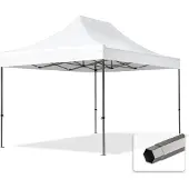 TOOLPORT 3x4,5m Stahl Faltpavillon, ohne Seitenteile, weiß