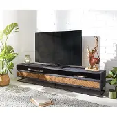 DELIFE Lowboard Famke 200 cm Mango Teak 2 Fächer 3 Schubladen