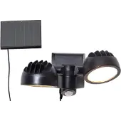 Star Trading Solar-Wandleuchte ,Powerspot' Solarleuchte mit 2 Powerspots, schwarz, H 17cm, B 21cm
