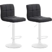 CLP 2er Set Barhocker Calma Stoff drehbar und höhenverstellbar dunkelgrau Material Gestell Metall matt weiss