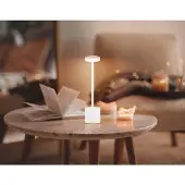 Globo Tischleuchte Lampe Beistelllampe Metall weiß matt LED dimmbar Akku H34cm