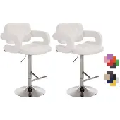 CLP 2er Set Barhocker Dublin höhenverstellbar und drehbar | Farbe weiß