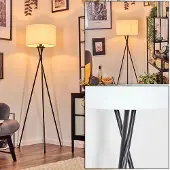Hofstein Tubione Stehlampe aus Metall mit Schirm aus Stoff (Ø 38 cm)