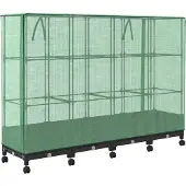 Syfax Gartenplanter mit Gewächshausabdeckung und Rädern 4 stk. PP