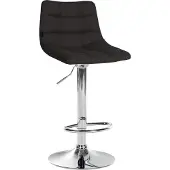CLP Barhocker Jerry Stoff höhenverstellbar und 360 drehbar schwarz Gestell Farbe chrom