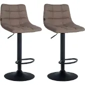CLP 2er Set Barhocker Jerry Stoff höhenverstellbar und 360 drehbar taupe Gestell Farbe schwarz