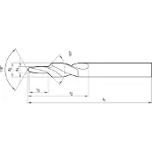 Slice FORMAT Kurzstufenbohrer 90 Grad HSS KL M 12, Gewinde:M8
