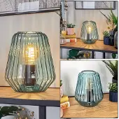 Hofstein Prato Tischlampe aus Metall/Glas in Schwarz/Blau