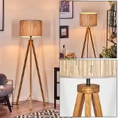 Hofstein Arenabianca Stehlampe aus Holz/Seegras in Naturfarben