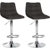 CLP 2er Set Barhocker Jerry Stoff höhenverstellbar und 360 drehbar dunkelgrau Gestell Farbe chrom