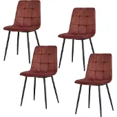 HTI Mesa Samtstuhl 4er-Set, modernes Design, hoher Sitzkomfort, 44,5x86,5x53 cm