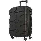 Hauptstadtkoffer - X-Kölln - Handgepäck-Koffer Trolley mit Dehnfalte 4 Rollen robuste Hartschale Reisekoffer erweiterbar, TSA-Schloss 50 L,Schwarz