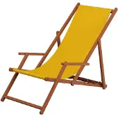 Erst-Holz Liegestuhl gelb Gartenliege Tisch Deckchair Sonnenliege Gartenstuhl Massivholzmöbel 10-302 T