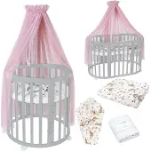 Waldin Stoffe Rosa Tiere,Holz Grau