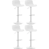 CLP 4er Set Barhocker Almada drehbar und höhenverstellbar | Farbe weiß