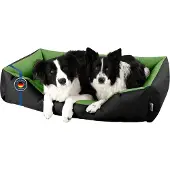 BedDog Hundebett LUPI waschbar,(XXL) ca. 120x85x23cm,GREEN-FIELD (schwarz/grün)