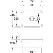 Villeroy & Boch 670601i4 U-Bau-SP Cisterna 60C 550x440mm