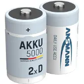 Ansmann Akku D 5000mAh Mono NiMH 1,2V – 1000x wiederaufladbar (2 Stück)