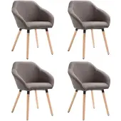vidaXL Esszimmerstühle 4 Stk. Taupe Stoff