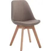 CLP Esszimmerstuhl Borneo Stoff mit Polsterung taupe Gestell Farbe natur